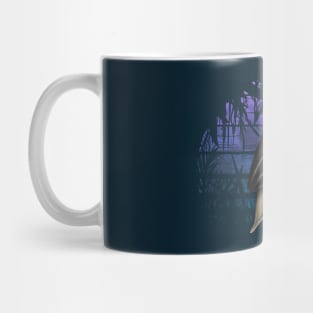 Casual Gothic Wicca Bat in Dark Blue Full Moon Night Mug